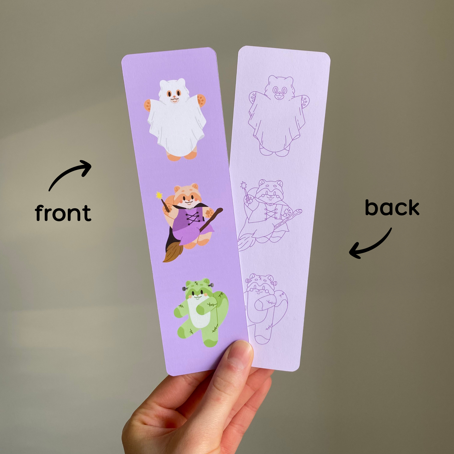 👻 Spooky Ghouls Double Sided Bookmark