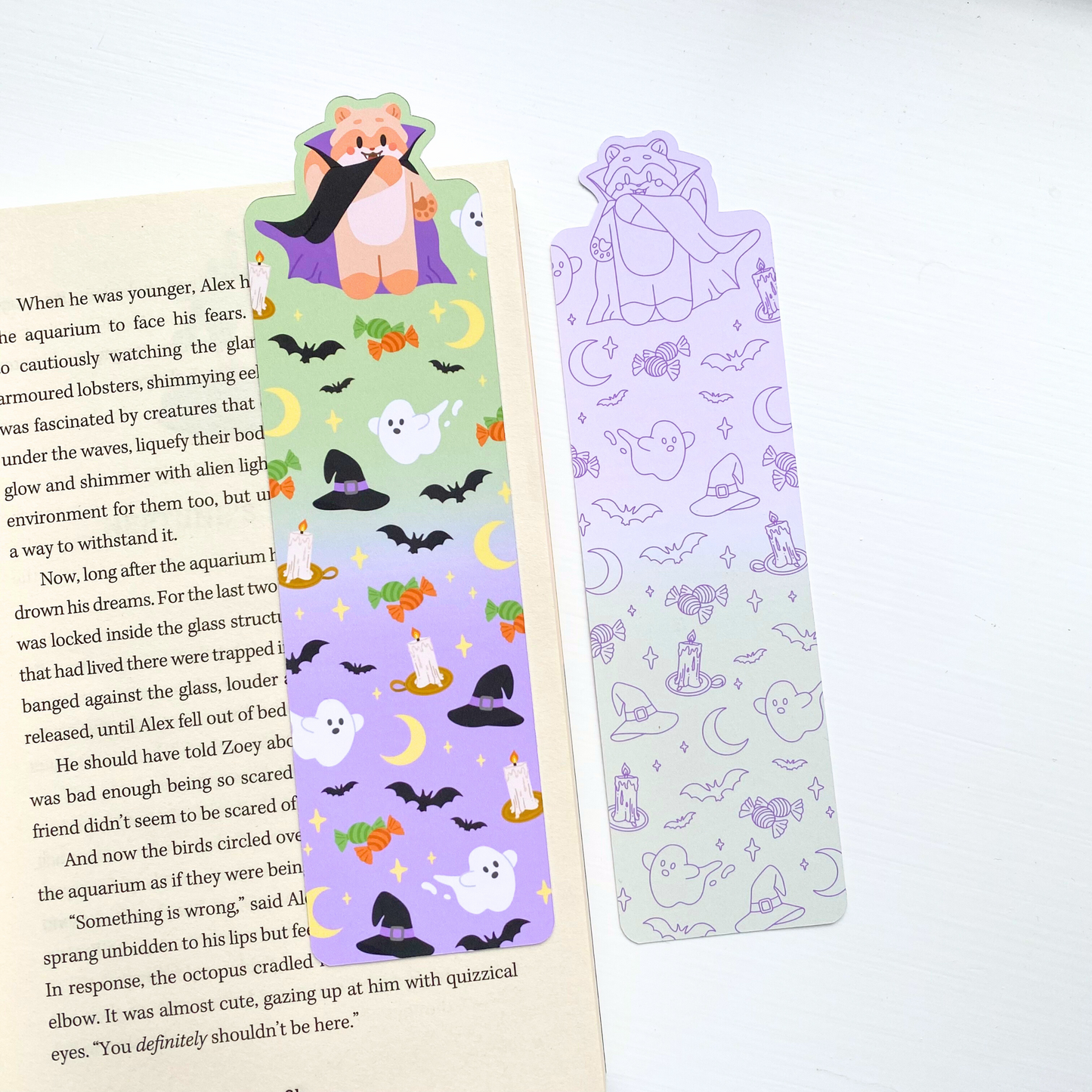 👻 Spooky Ghouls Double Sided Bookmark