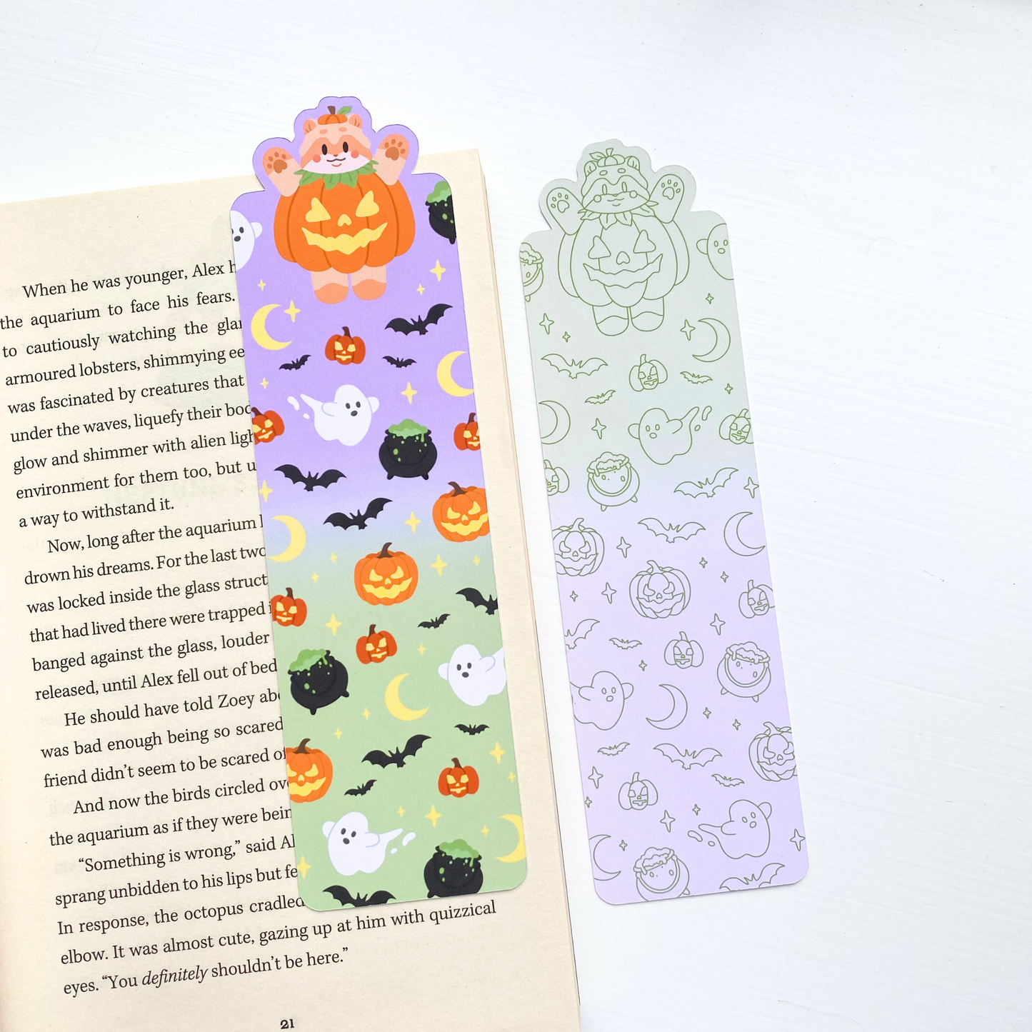 👻 Spooky Ghouls Double Sided Bookmark