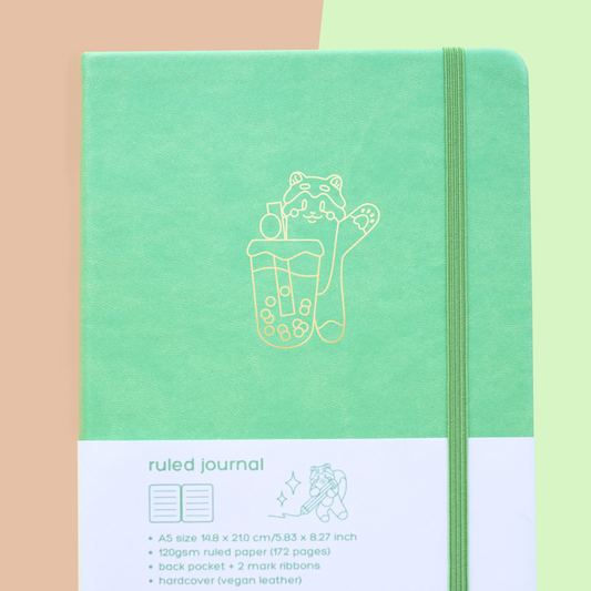 🧋 Botanical Cafe Foiled Journal Planner (Customizable)