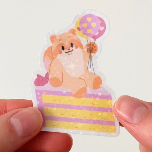 💝 Birthday Party Holographic Sparkly Splashproof Sticker