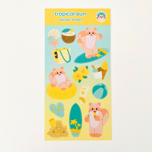 ☀️ Tropical Sun Sticker Sheet