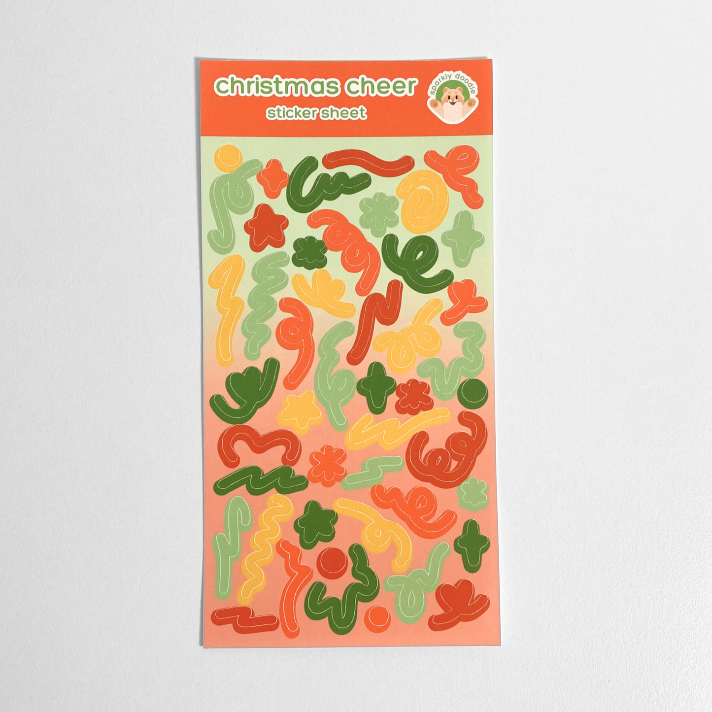 🎄 Christmas Cheer Swirls Sticker Sheet