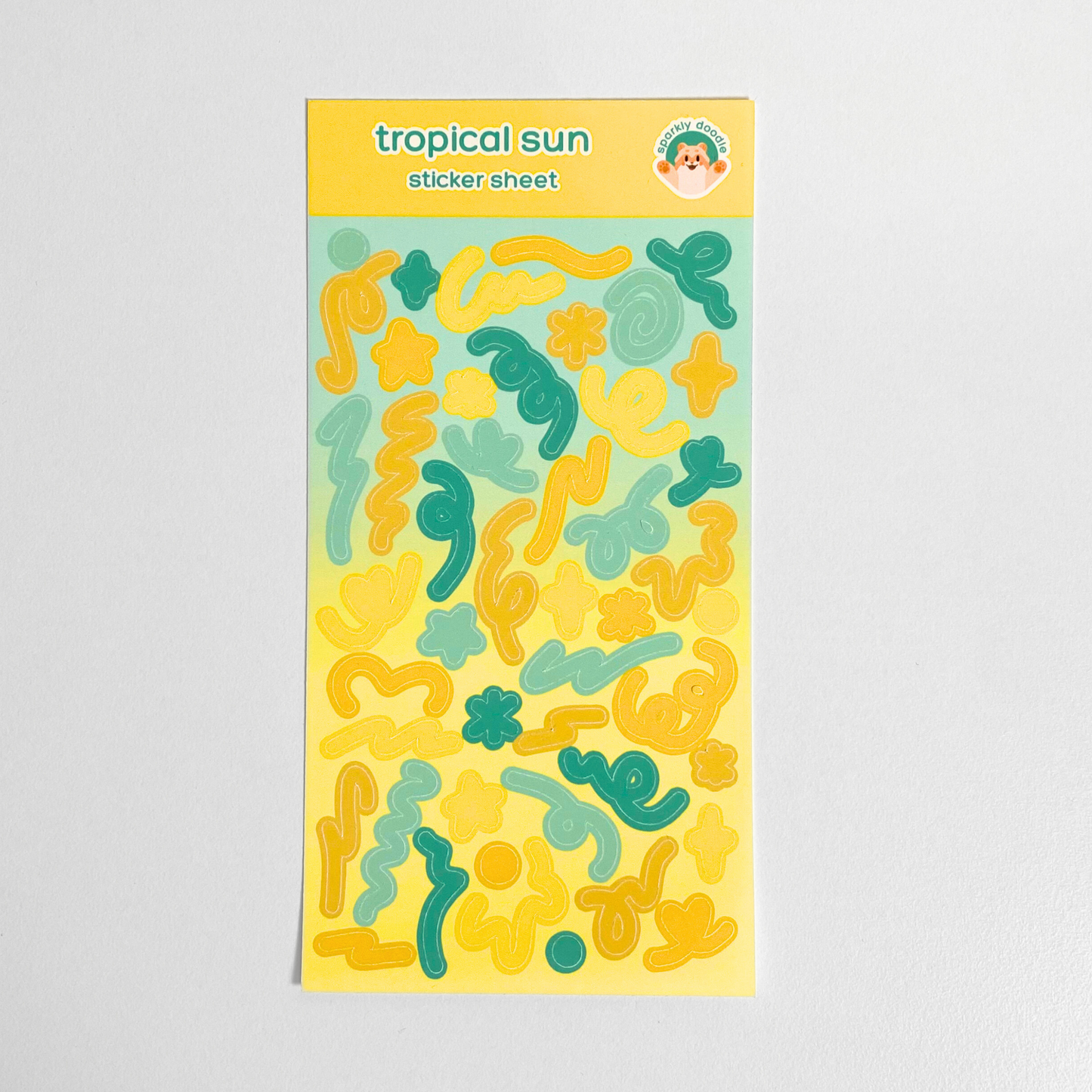 ☀️ Tropical Sun Swirls Sticker Sheet