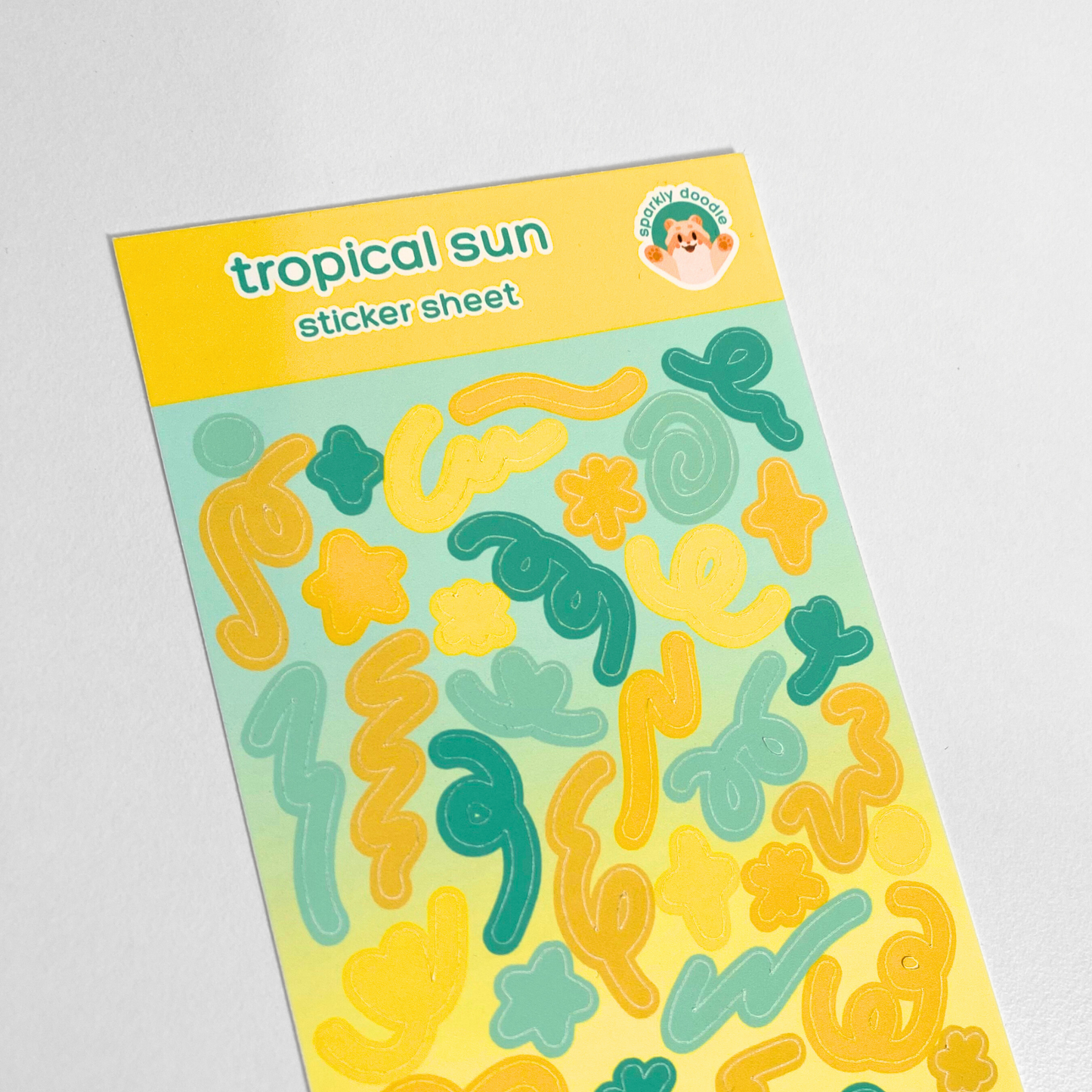 ☀️ Tropical Sun Swirls Sticker Sheet