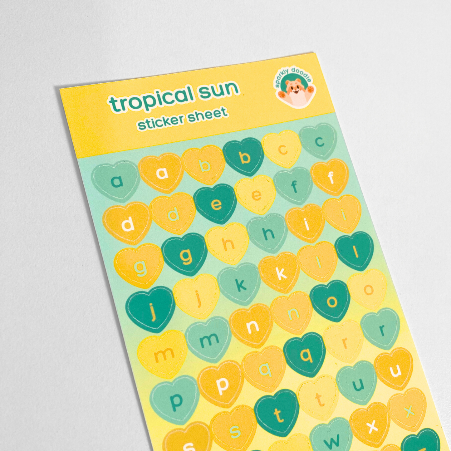 ☀️ Tropical Sun Letters & Numbers Sticker Sheet