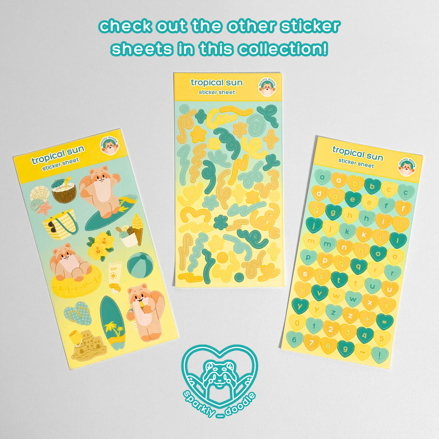 ☀️ Tropical Sun Letters & Numbers Sticker Sheet