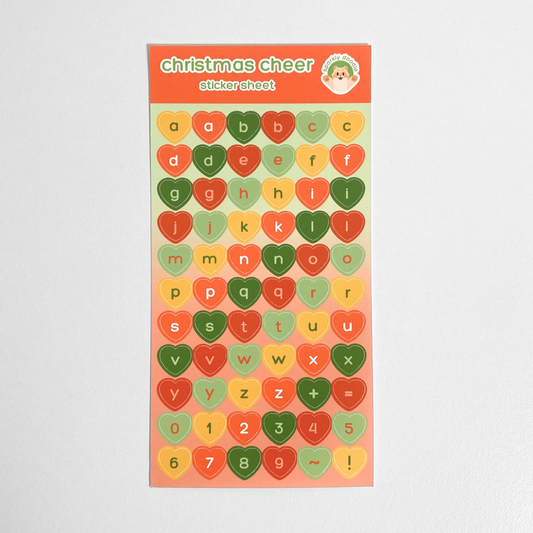 🎄 Christmas Cheer Letters & Numbers Sticker Sheet