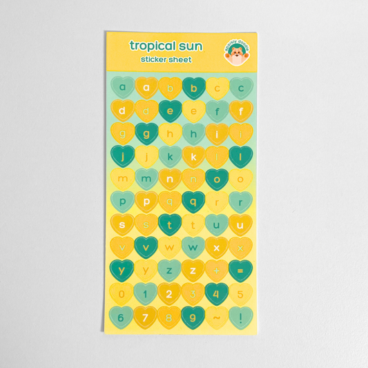 ☀️ Tropical Sun Letters & Numbers Sticker Sheet