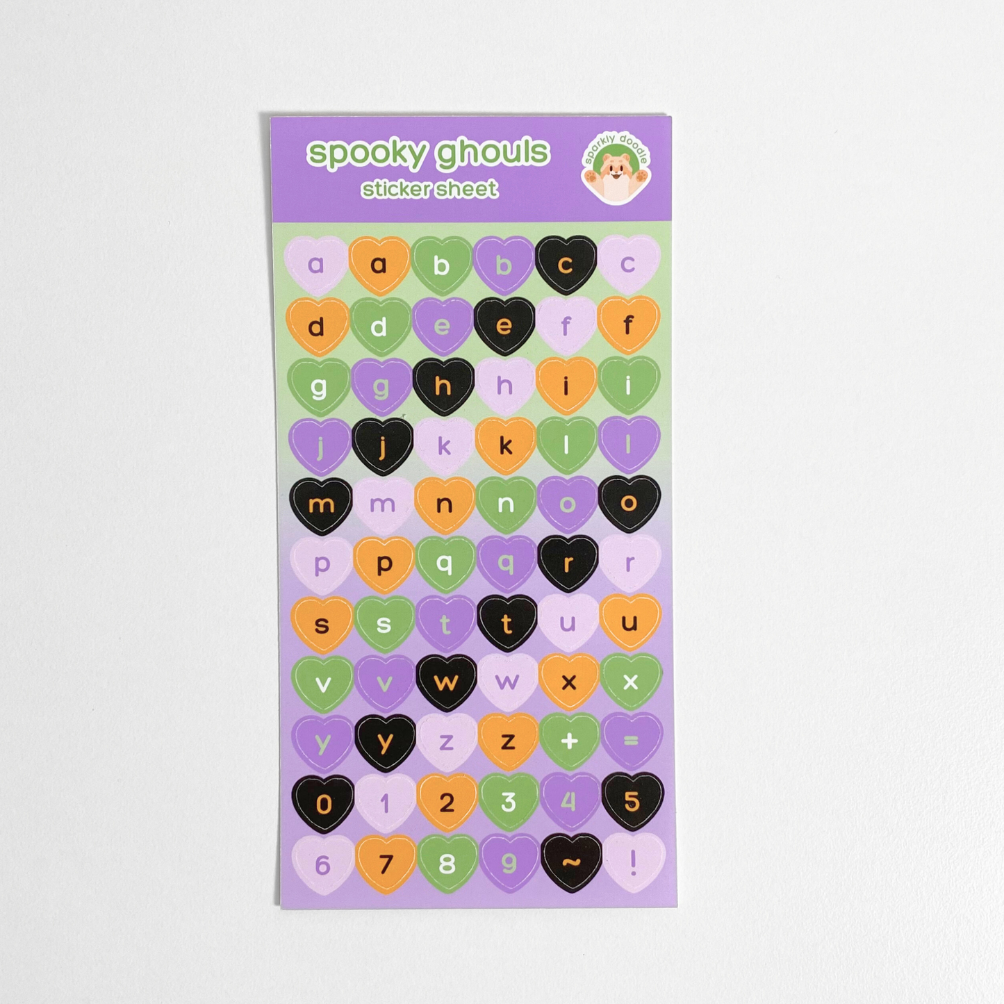 👻 Spooky Ghouls Letters & Numbers Sticker Sheet