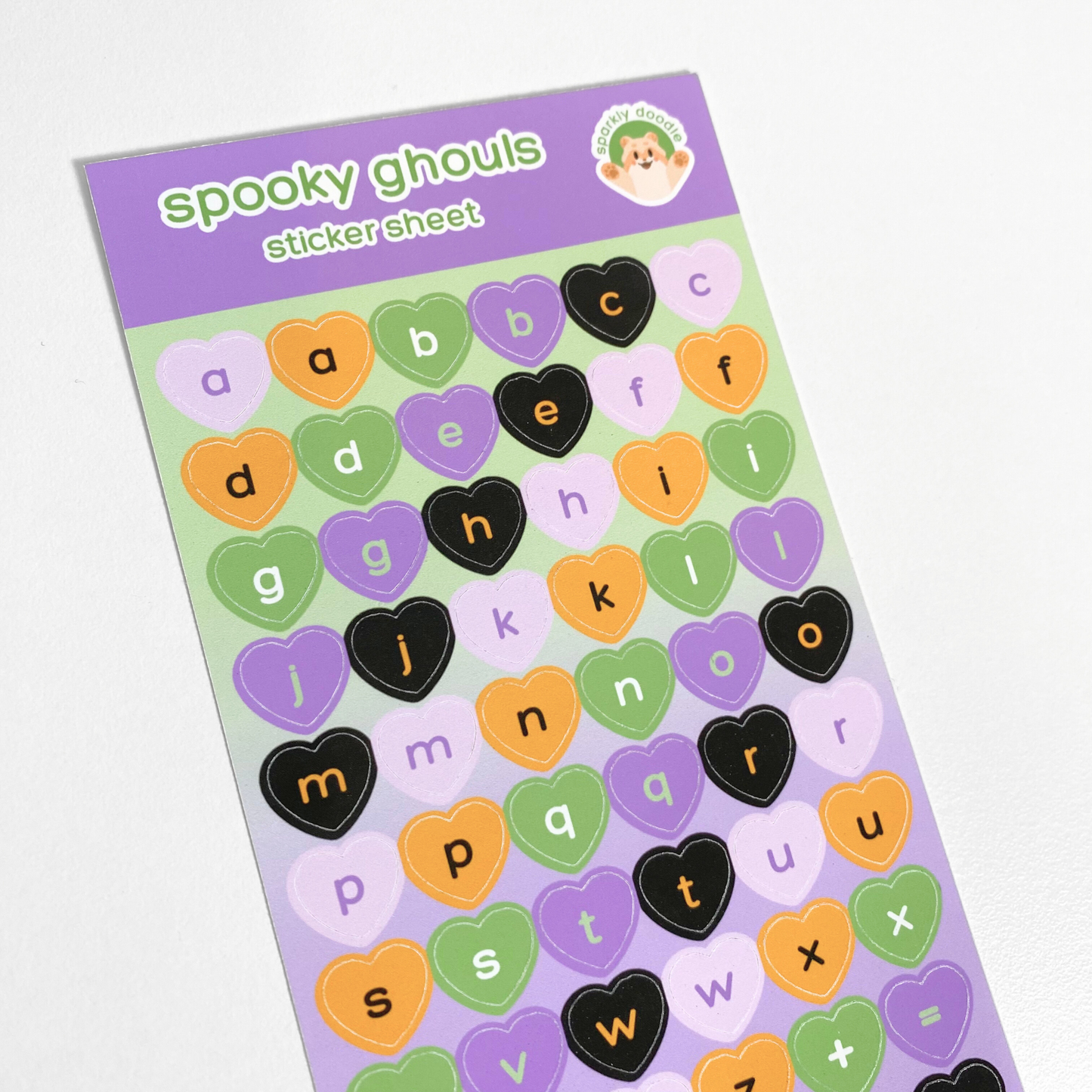 👻 Spooky Ghouls Letters & Numbers Sticker Sheet