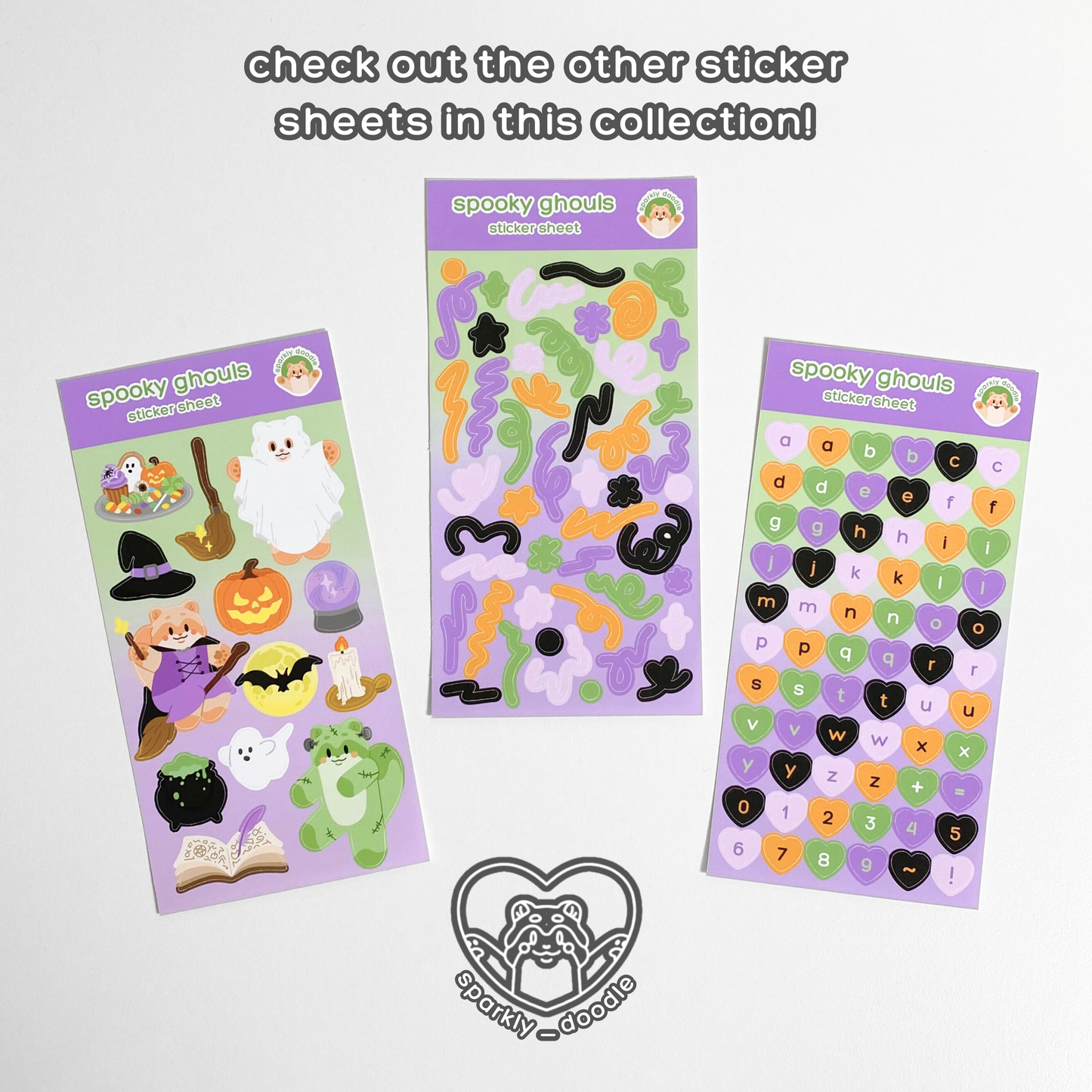 👻 Spooky Ghouls Letters & Numbers Sticker Sheet